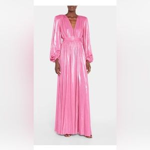 BRONX AND BANCO
Zoe Metallic Blouson-Sleeve Gown